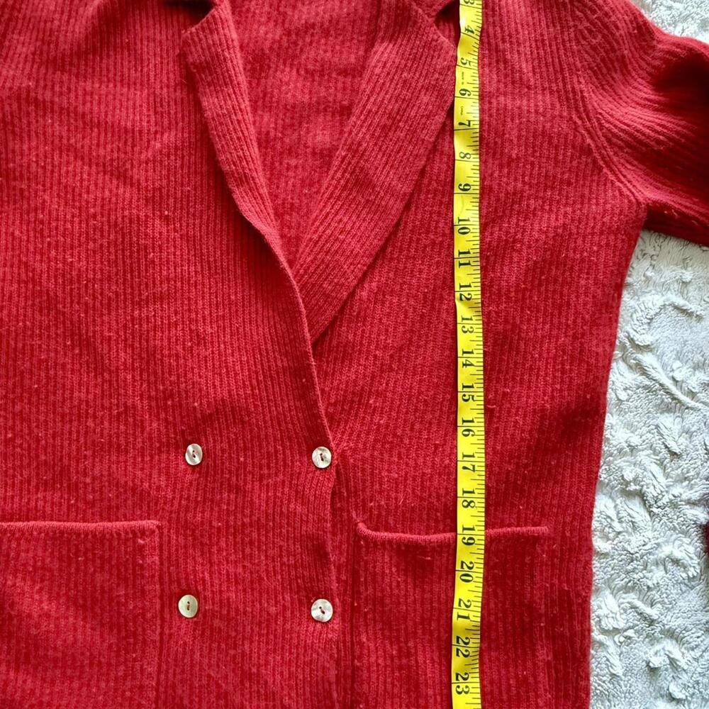 Red‎ vintage lambswool cardigan with a preppy touch cardigan - Picture 5 of 8